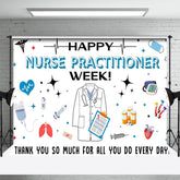Lofaris White Simple Happy Nurse Practitioner Week Backdrop